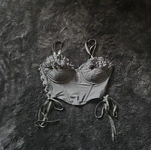 Top bustier con volant rete - con, a