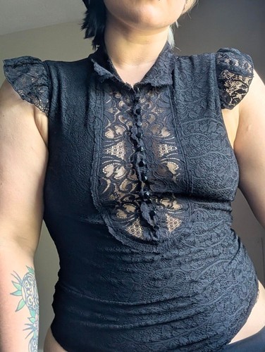 Top vintage lip service - vintage, nero